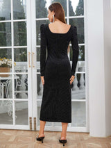 Sexy Velvet Bodycon Dress – Elegant Night Out Style
