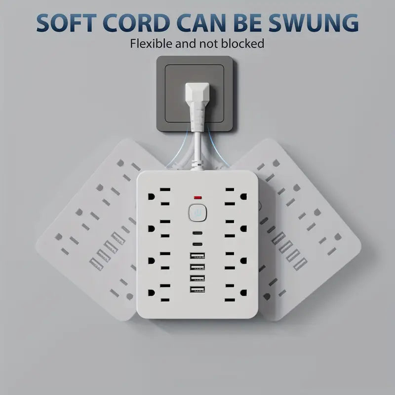 14-in-1 Power Strip with Surge Protection and One-Touch Control Switch