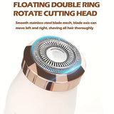 Floating double ring rotate cutting head of women's electric shaver, designed for smooth and thorough hair removal.