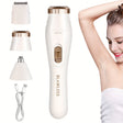 3-in-1 women's electric shaver kit with rechargeable battery, USB powered, suitable for smooth underarm grooming.