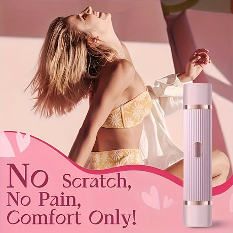 Electric razor for women showcasing comfort and smoothness, emphasizing pain-free shaving experience in stylish design.