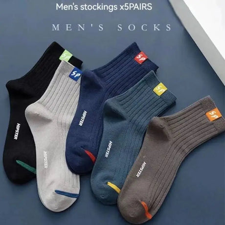 5 Pairs Men’s Mid - Calf Warm Sports Socks | Men's Socks & Hosiery by Anwer Fancy | Worldwide Shipping