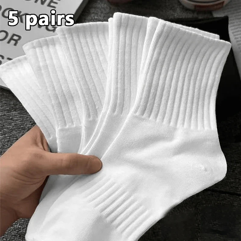 5 Pairs Men’s Mid - Length Anti - Odor Socks | Men's Socks & Hosiery by Anwer Fancy | Worldwide Shipping