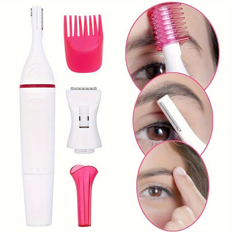 5-in-1 electric epilator for women with various attachments for multipurpose grooming and precision styling.
