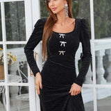 Sexy Velvet Bodycon Dress – Elegant Night Out Style