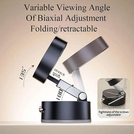 Foldable magnetic phone holder featuring adjustable viewing angles for hands-free support, made of stainless steel.