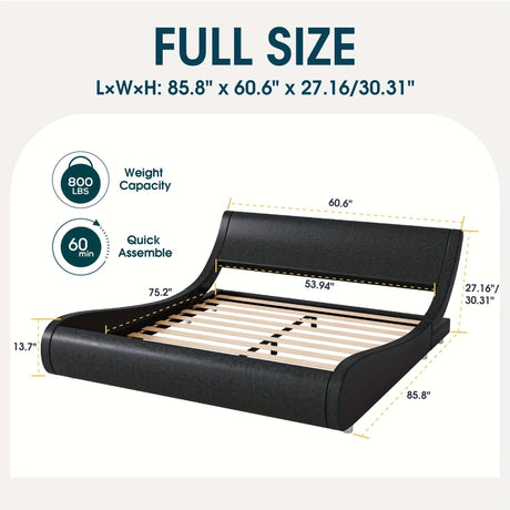 WEEWAY Modern Platform Bed Frame dimensions, weight capacity, and quick assembly details for contemporary bedroom style.