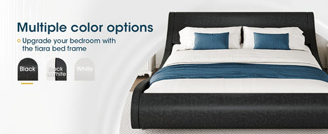 WEEWAY Modern Platform Bed Frame in multiple colors including black and white, ideal for contemporary bedroom upgrades.