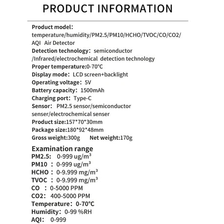 9 - in - 1 Air Quality Detector | by Anwer Fancy | Worldwide Shipping