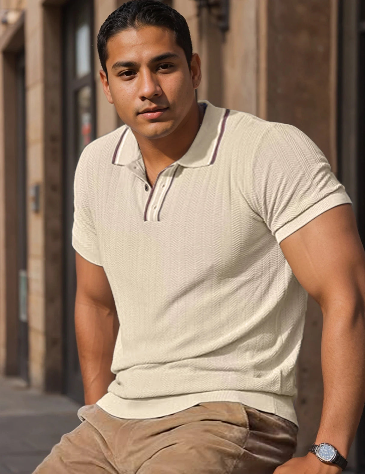 Men Short Sleeve Pullover Sweater