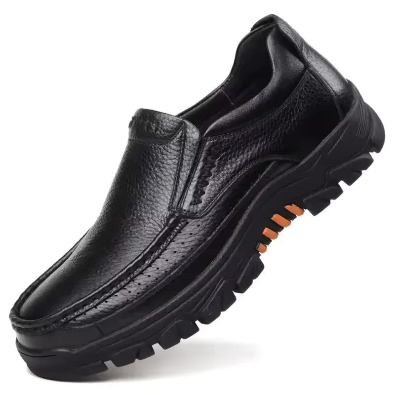 Men Handmade Thick Sole Leather Loafers