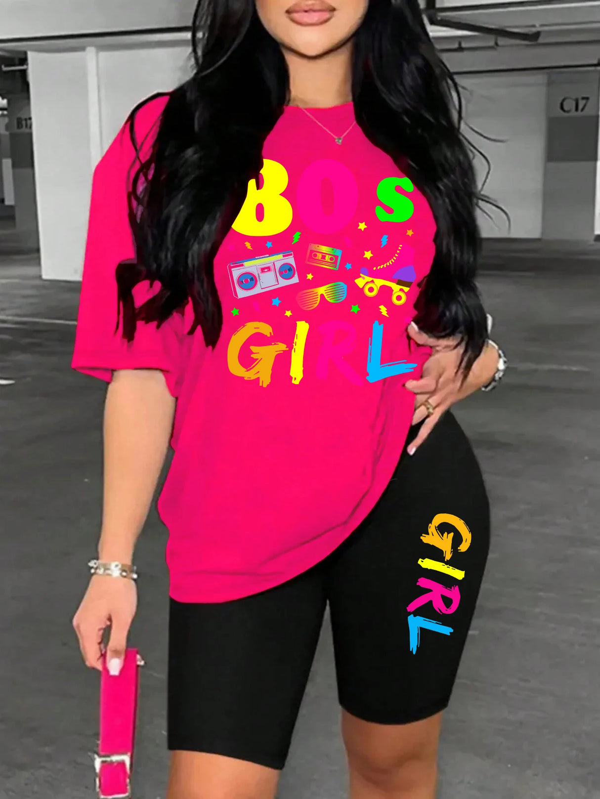 Women Color Print T-Shirt & Shorts Set