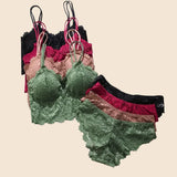 Women 4PCS Lace Lingerie Set