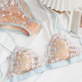 Women Floral French Bra Set