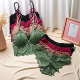 Women 4PCS Lace Lingerie Set