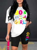 Women Color Print T-Shirt & Shorts Set
