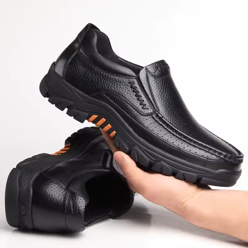 Men Handmade Thick Sole Leather Loafers