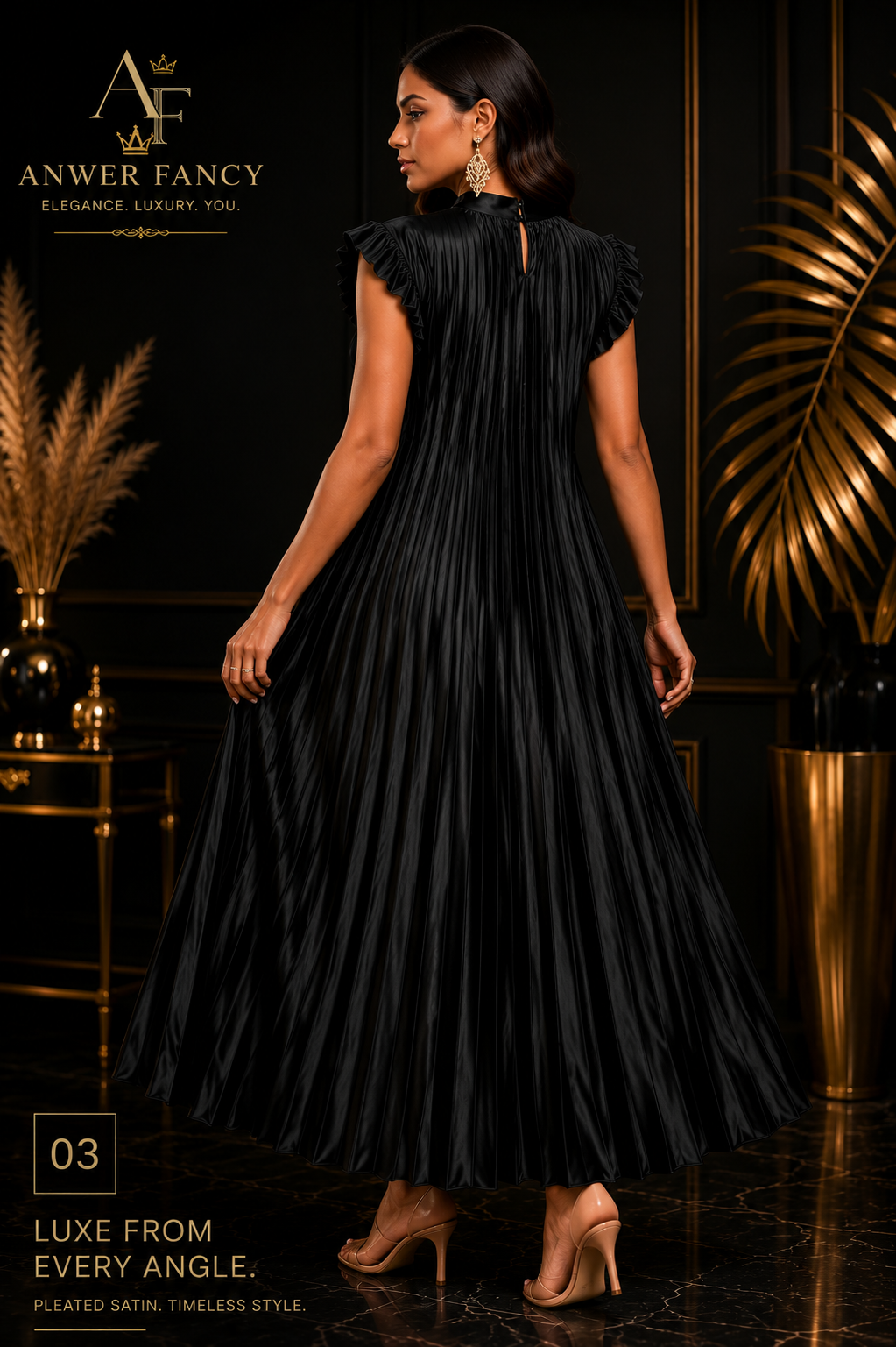 Midnight Satin Elegance Dress