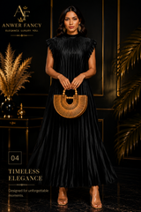 Midnight Satin Elegance Dress