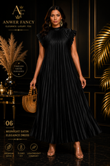 Midnight Satin Elegance Dress