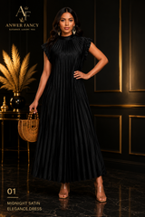 Midnight Satin Elegance Dress