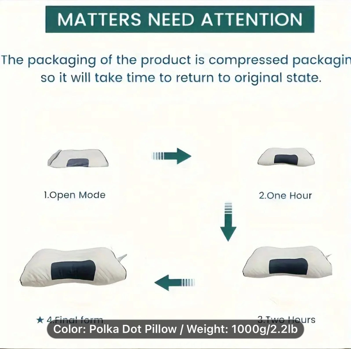 1pc Cervical Bed Pillow
