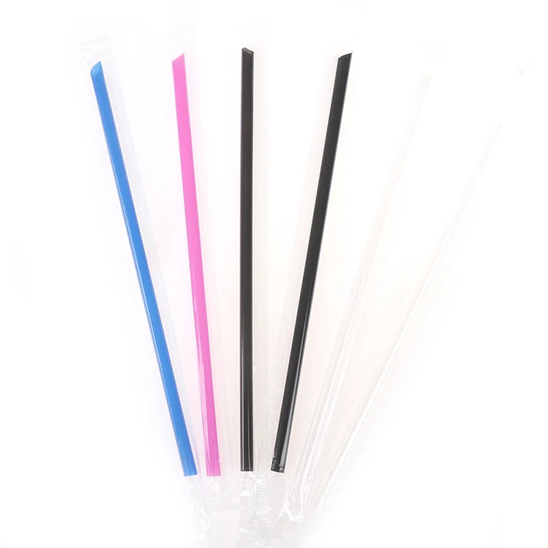 100pcs Clear Disposable PP Straws