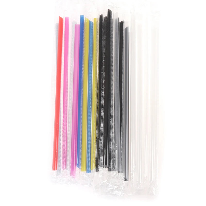 100pcs Clear Disposable PP Straws