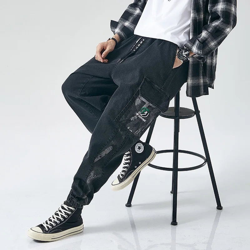 Men's Plus Size Harem Denim Joggers