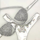 Women Rhinestone Bikini Set