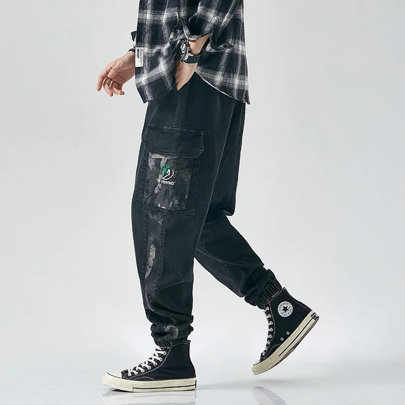 Men's Plus Size Harem Denim Joggers