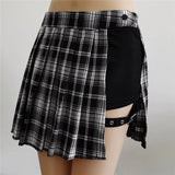 Women Plaid Gothic Half Skirt