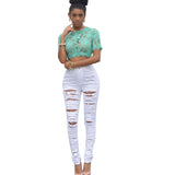 Women Ripped High Waist Jeans