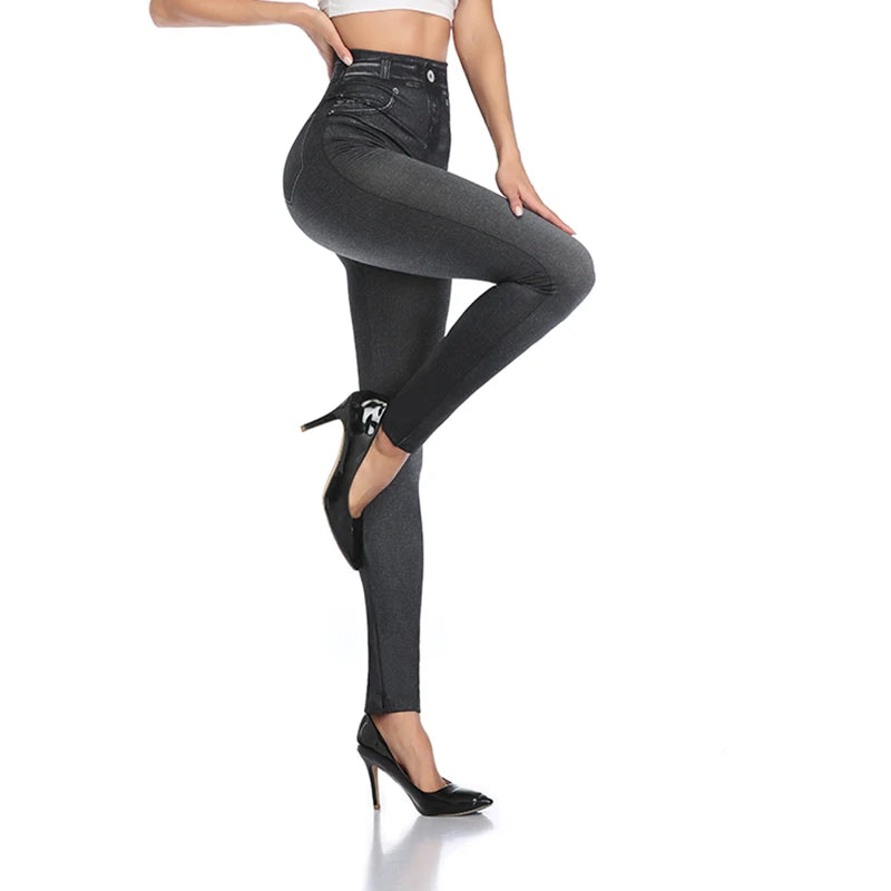 Women Printed Denim Leggings