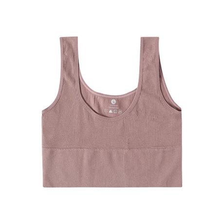 RibSculpt™ seamless ribbed camisole in soft mauve, ideal for fitness and everyday wear.