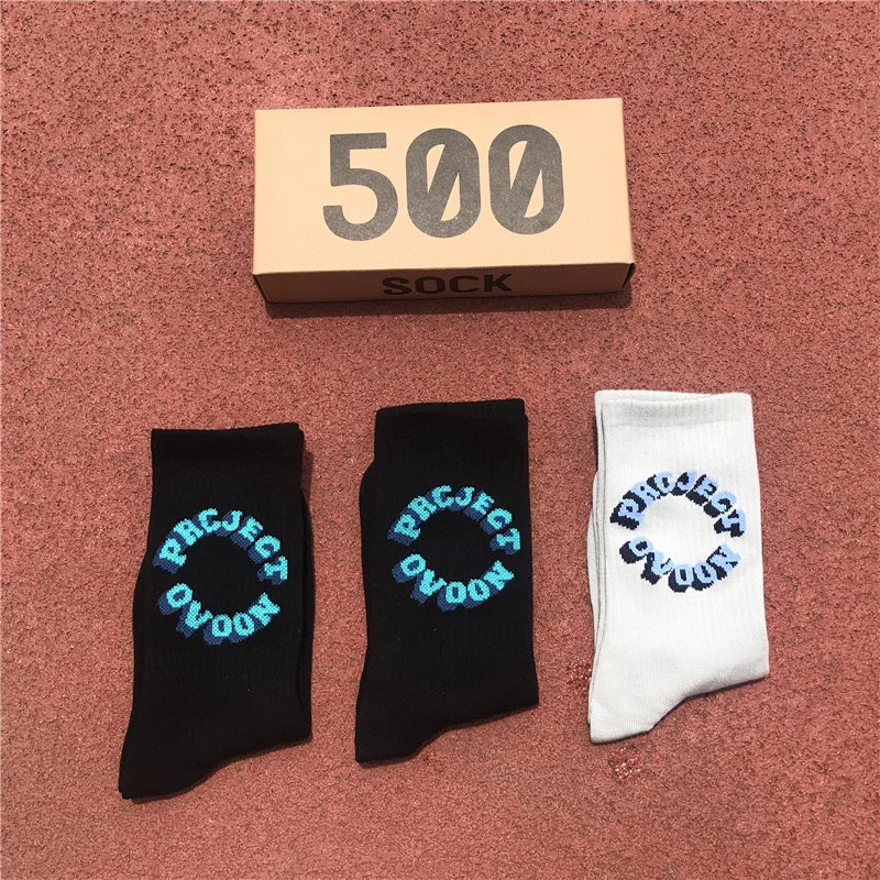 Men 3D Letter Socks 3 Pairs/Box