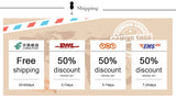 Shipping options including free shipping and 50% discounts with delivery times from major carriers.