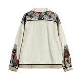 Trendy Women’s Oversized Jean Jacket with Lace Patchwork