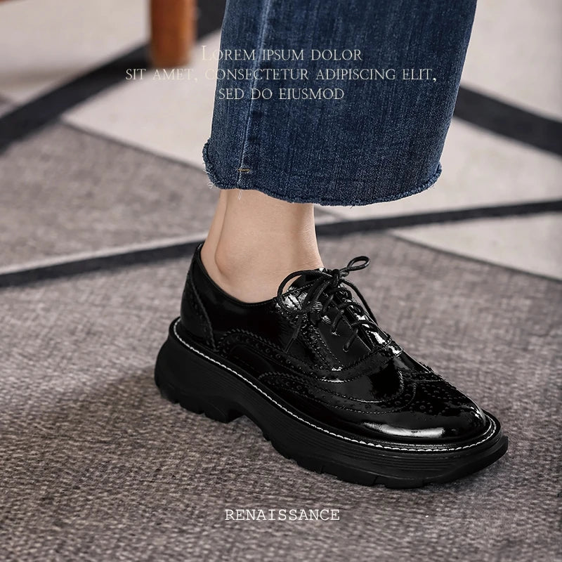 Women Cow Leather Oxfords – 2025