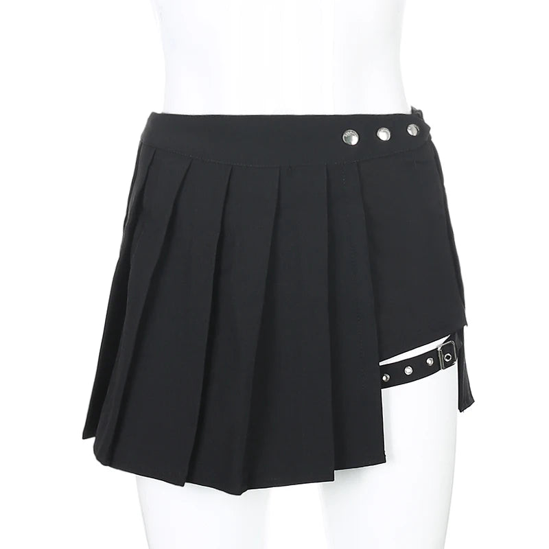 Women Plaid Gothic Half Skirt