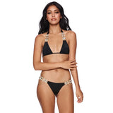 Rhinestone Solid Bikini
