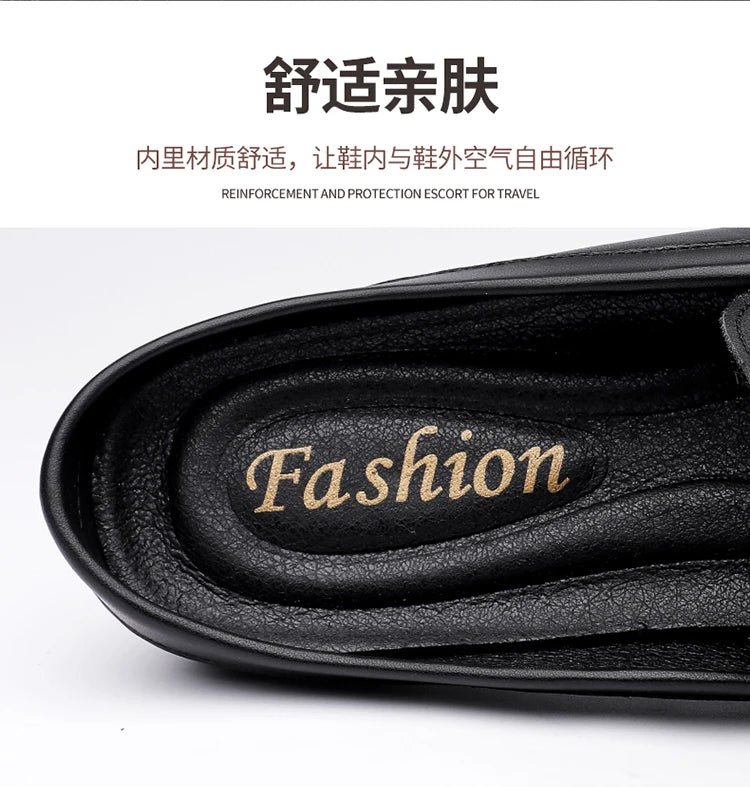Men’s Summer Leather Mules