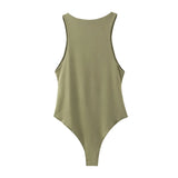 Women Solid Bodycon Club Bodysuit