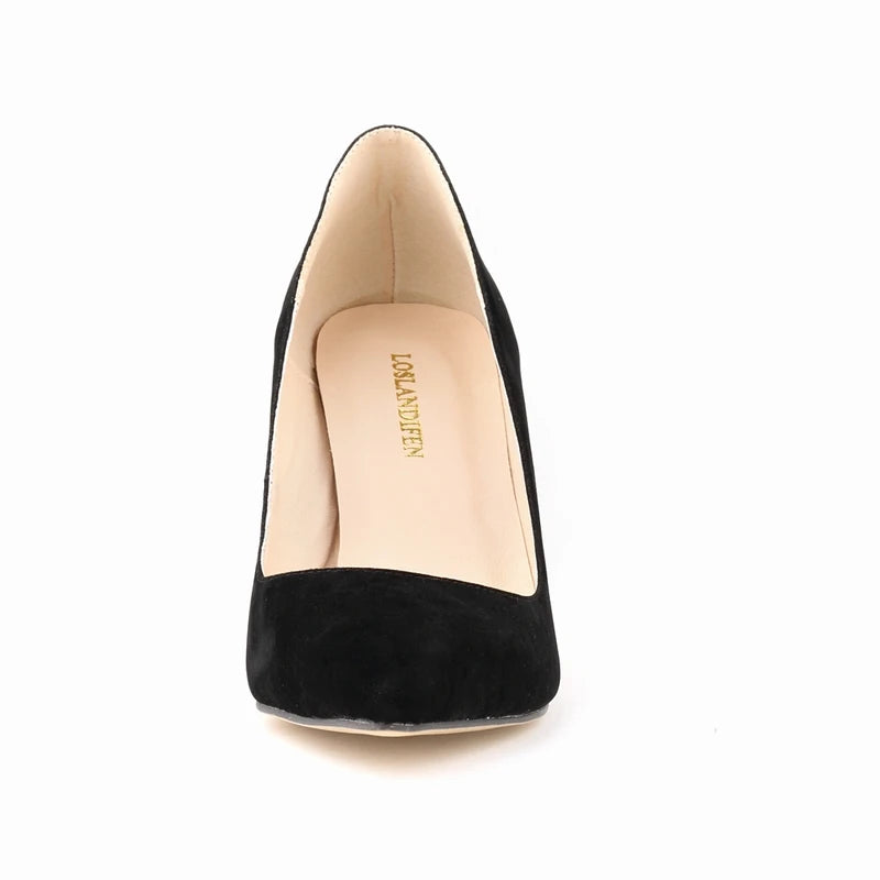 8cm Suede Pointed Pumps – Red Party Heels