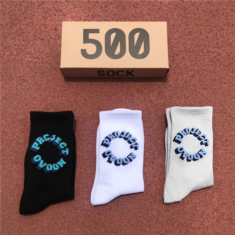 Men 3D Letter Socks 3 Pairs/Box