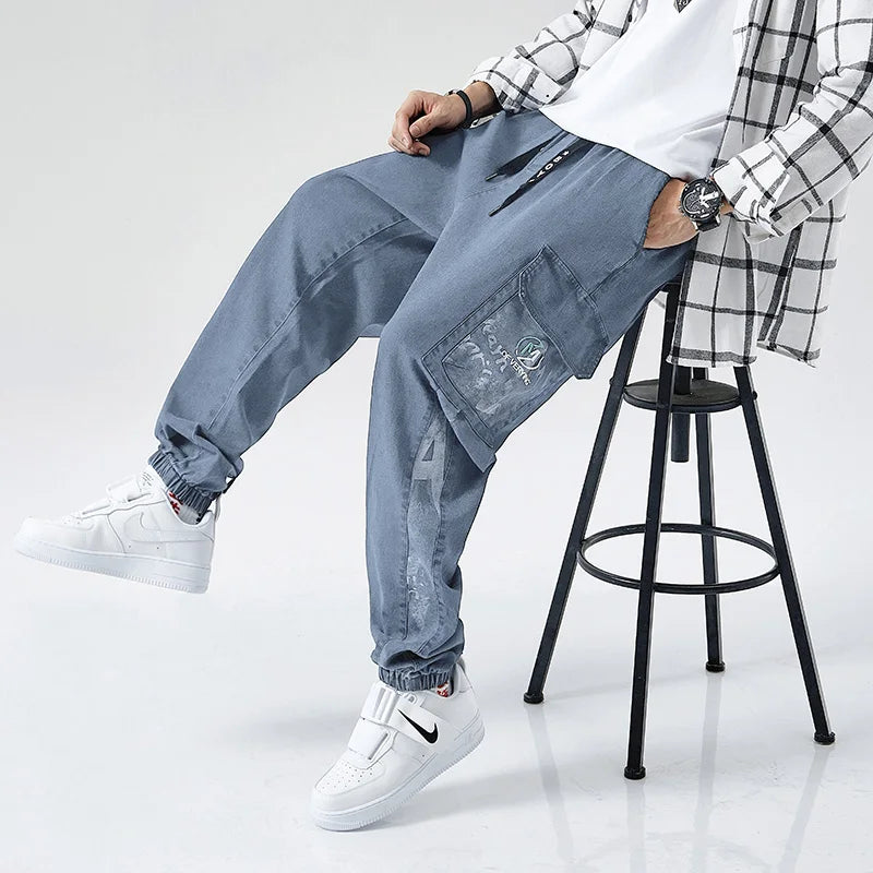 Men's Plus Size Harem Denim Joggers
