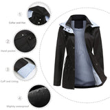 Purple Hooded Waterproof Women's Jacket – Spring Office Outerwear
