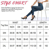 Women Printed Denim Leggings