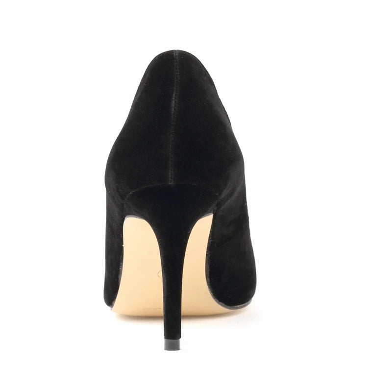 8cm Suede Pointed Pumps – Red Party Heels