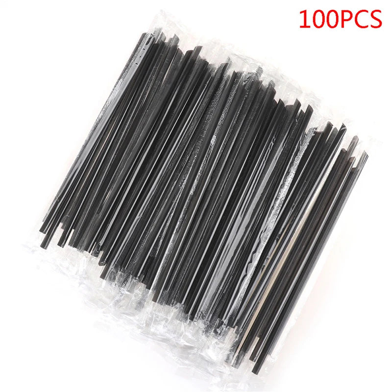 100pcs Clear Disposable PP Straws